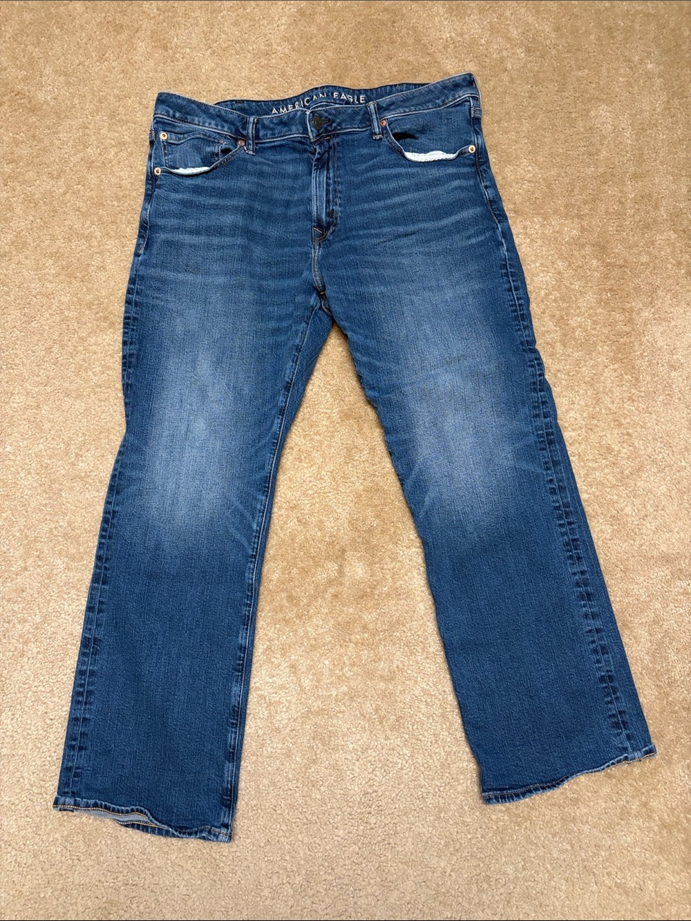 American Eagle Outfitters Men's Dark Blue Bootcut Jeans